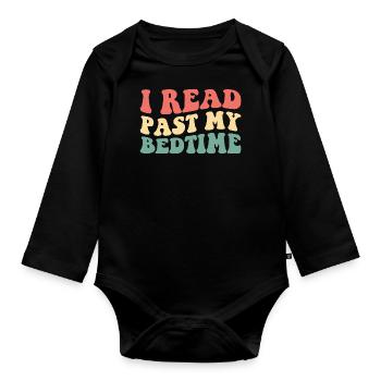 Ich lese nach meiner Schlafenszeit III - Baby Bio-Langarm-Body - Schwarz - Vorne