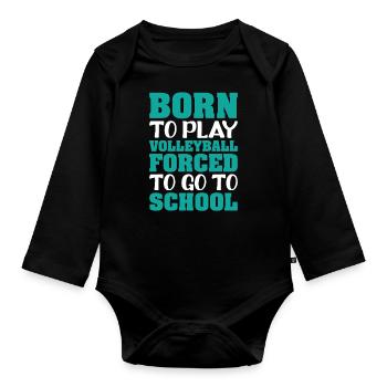 Volleyball Volley Aufschlag Volleyballspieler - Baby Bio-Langarm-Body - Schwarz - Vorne