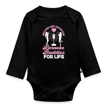 Chanteur de karaoké Maman Mère Et - Body Bébé bio manches longues - noir - Devant
