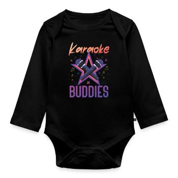 Karaoke Singer Friends Besties 80s - Baby Bio-Langarm-Body - Schwarz - Vorne