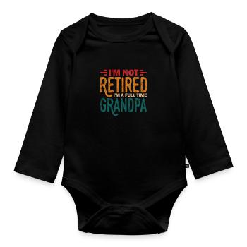 Retirement - Organic Longsleeve Baby Bodysuit - black - Front