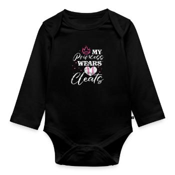 Softball - Baby Bio-Langarm-Body - Schwarz - Vorne