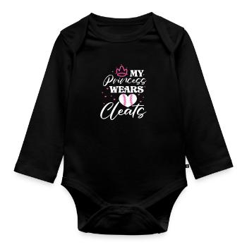 Joueur de softball Baseball Sport Pitcher Cadeau - Body Bébé bio manches longues - noir - Devant