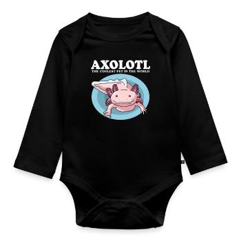 Axolotl Amphibiens à queue Axolotls Cadeau - Body Bébé bio manches longues - noir - Devant