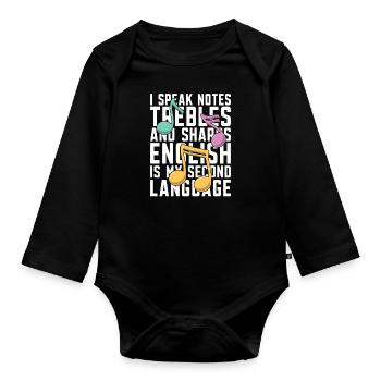 Musiklehrer Musik Lehrer - Baby Bio-Langarm-Body - Schwarz - Vorne