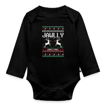 noël moche - Body Bébé bio manches longues - noir - Devant