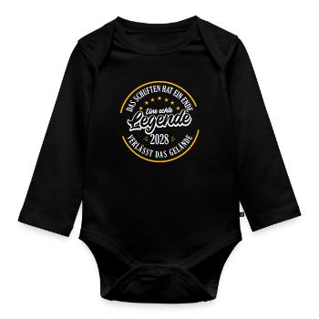 Rente 2028 eine echte Legende verlässt das Geländ - Baby Bio-Langarm-Body - Schwarz - Vorne