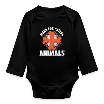 Animal Welfare Made For Saving Adopt Animal Worker - Organic Longsleeve Baby Bodysuit - black - Front