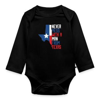 Texans de l’État du Texas - Body Bébé bio manches longues - noir - Devant