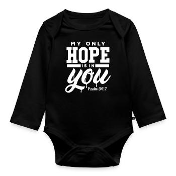 Christianisme Jésus Religion Foi Croix Prière - Body Bébé bio manches longues - noir - Devant