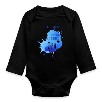 Lieblings Opa - Baby Bio-Langarm-Body - Schwarz - Vorne