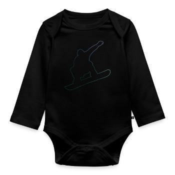 Snowboarder Snowboard Sports d’hiver Snowboard - Body Bébé bio manches longues - noir - Devant