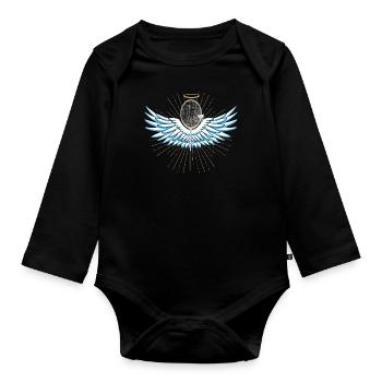 Badminton Idée cadeau Sport Design - Body Bébé bio manches longues - noir - Devant