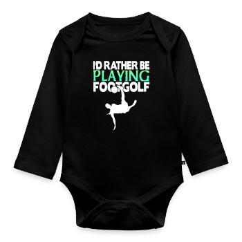 I'd rather be playing footgolf - Baby Bio-Langarm-Body - Schwarz - Vorne