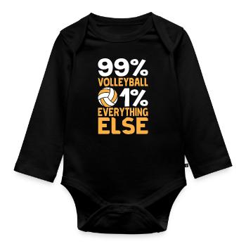 Volleyball volley servir joueur de volley-ball - Body Bébé bio manches longues - noir - Devant