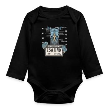 Photo de la police de Rhino Rhino - Body Bébé bio manches longues - noir - Devant