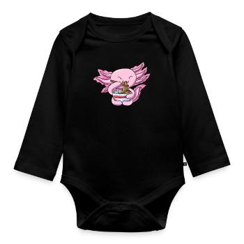 Axolotl Molch - Baby Bio-Langarm-Body - Schwarz - Vorne