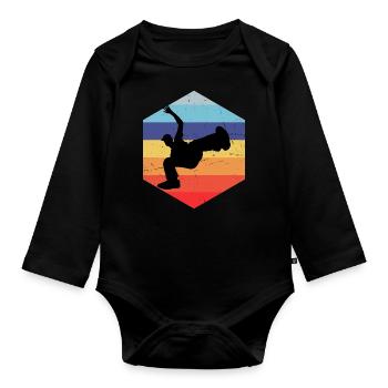 Bboy Breakdance Women Hiphop Men Hip Hop - Organic Longsleeve Baby Bodysuit - black - Front