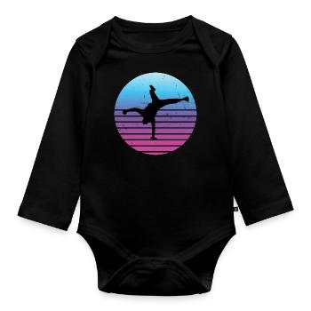 Hiphop Break Dance Hip Hop Bboy Hommes Femmes - Body Bébé bio manches longues - noir - Devant