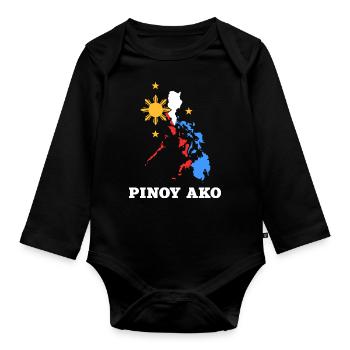 Philippinen Kartendesign für stolze Pinoys - Baby Bio-Langarm-Body - Schwarz - Vorne