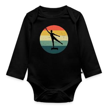 Aerobic Fitness Training Strength Training Aerobics - Organic Longsleeve Baby Bodysuit - black - Front