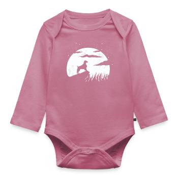 Bretagne Épagneul Chien Breton - Body Bébé bio manches longues - mauve - Devant