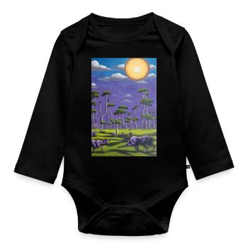 Wolf am Horizont - Baby Bio-Langarm-Body - Schwarz - Vorne