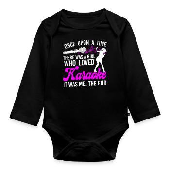 Karaoke Singer Once Upon A Time - Organic Longsleeve Baby Bodysuit - black - Front