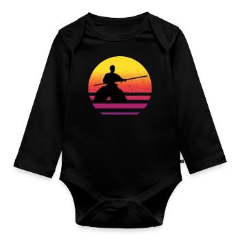 Martial Arts Women Men Aikido Aikidoka Martial Ar - Organic Longsleeve Baby Bodysuit - black - Front