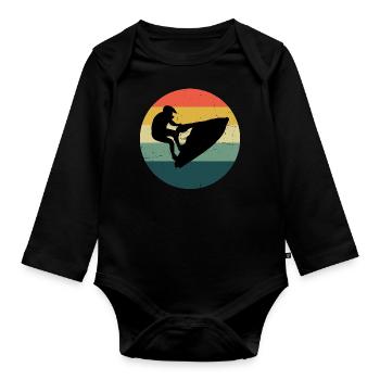 Jet Ski Men's Jetskiing Women Jetski - Organic Longsleeve Baby Bodysuit - black - Front