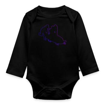 Damen Zweierbob Bob Bobsport Bobbahn Bob fahren - Baby Bio-Langarm-Body - Schwarz - Vorne