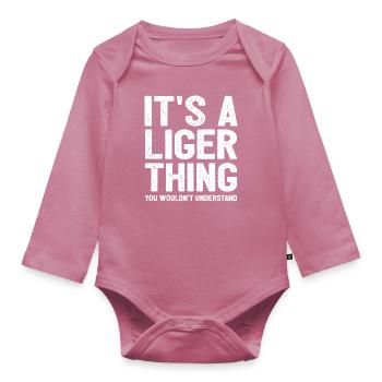 Cadeau amusant Liger - Body Bébé bio manches longues - mauve - Devant