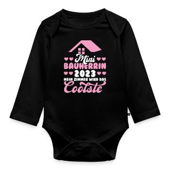Client junior 2023 Devis cérémonie de finition maison de rêve - Body Bébé bio manches longues - noir - Devant
