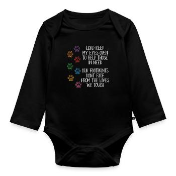 Abandoned Pets Lord Keep My Shelters Animal Lover - Baby Bio-Langarm-Body - Schwarz - Vorne