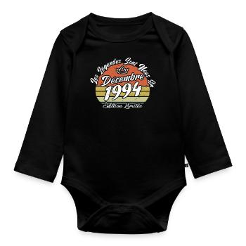 Légende Sont Nées En Décembre 1994, Cadeau annive. - Body Bébé bio manches longues - noir - Devant