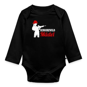 Schwarzwaldmädel Bollenhut Schwarzwald - Baby Bio-Langarm-Body - Schwarz - Vorne