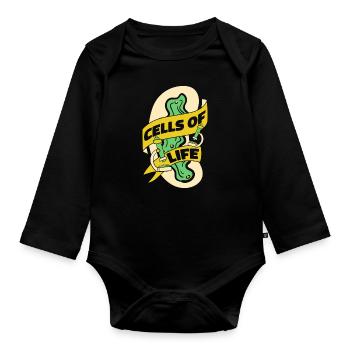 Biologie Biologe Zellen Molekularbiologe - Baby Bio-Langarm-Body - Schwarz - Vorne