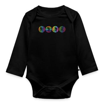 Basketball Geschenkidee Sport Design - Baby Bio-Langarm-Body - Schwarz - Vorne