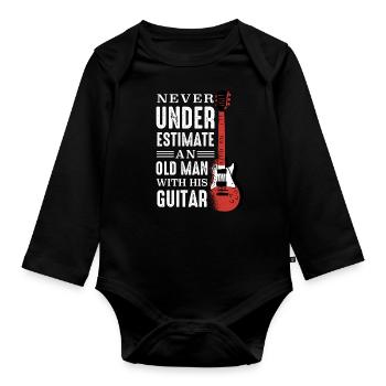 Guitar Guitarist Musician Acoustic Guitar Instruments - Organic Longsleeve Baby Bodysuit - black - Front