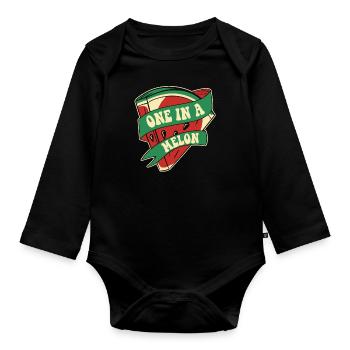 Wassermelone Melonenfrucht - Baby Bio-Langarm-Body - Schwarz - Vorne