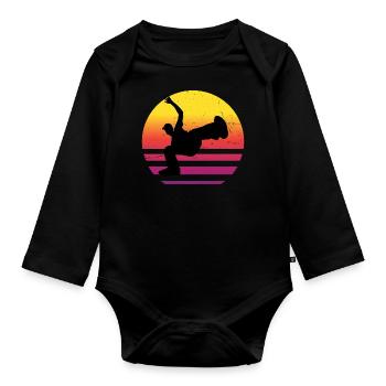 Break Dance Breakdance Hip Hop Hommes Hip Hop - Body Bébé bio manches longues - noir - Devant