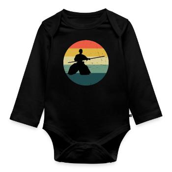 Aikido Martial Arts Men's Martial Arts Aikidoka - Organic Longsleeve Baby Bodysuit - black - Front