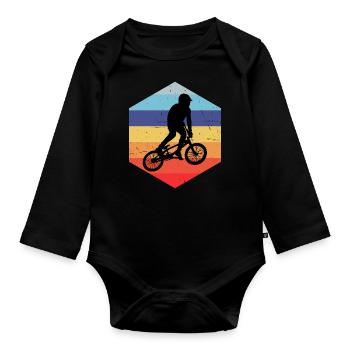 Hommes Femmes BMX Garçons Cyclisme Vélo BMX Vélo - Body Bébé bio manches longues - noir - Devant