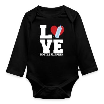 Water Bottel Flipping Gift Bottle - Body Bébé bio manches longues - noir - Devant