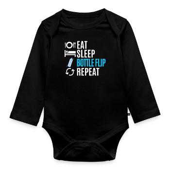 Water Bottel Flipping Gift Bottle - Body Bébé bio manches longues - noir - Devant