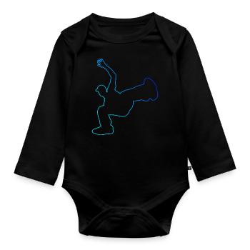 Hip Hop Bboy Bgirl Women's Men Break Dance - Organic Longsleeve Baby Bodysuit - black - Front