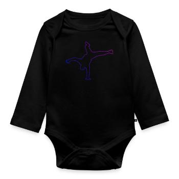 Hip Hop Homme Break Dance Bgirl Hiphop féminin - Body Bébé bio manches longues - noir - Devant
