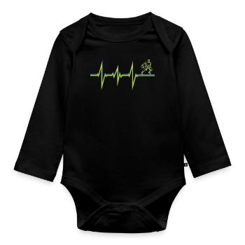 Basketball Geschenkidee Sport Design - Baby Bio-Langarm-Body - Schwarz - Vorne