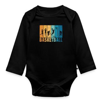 Basketball Gift Idea Sport Design - Organic Longsleeve Baby Bodysuit - black - Front