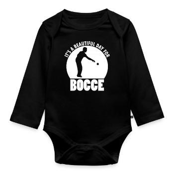 Bocce Quote Bocce Ball avec Jack Bocci Game Bocce - Body Bébé bio manches longues - noir - Devant